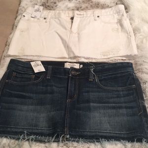 2 brand new abercrombie&fitch jean skirts size4